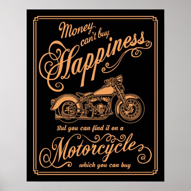 Poster Bonheur - Moto (Devant)