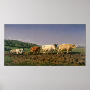 Poster Bonheur - Ploughing In Nevers