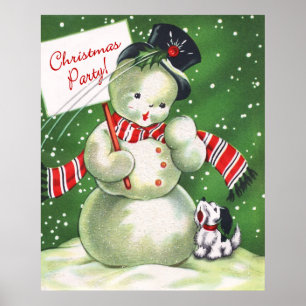 Poster Bonhomme de neige avec le chien