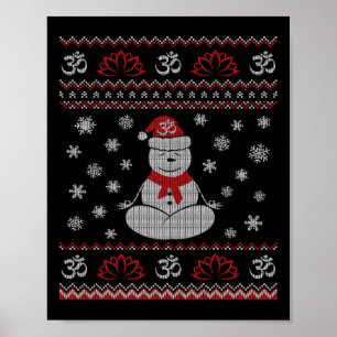 Poster Bonhomme de neige de yoga méditant en posture de l