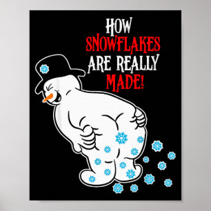 Poster Bonhomme de neige drôle Comment les flocons de nei