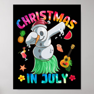 Poster Bonhomme de neige drôle dabant Noël en juillet Tie