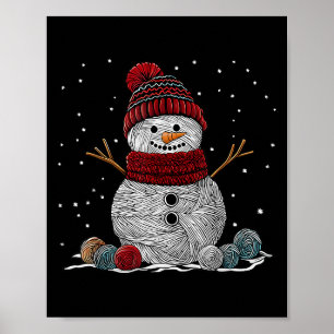 Poster Bonhomme de neige en fil Sewing Tricot Crochet Qui