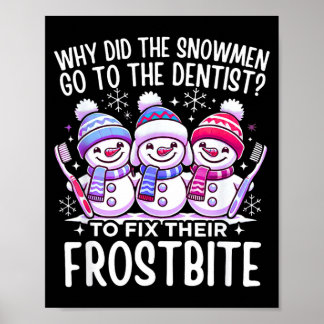 Poster Bonhomme de neige Noël Dentiste Dentaire Istant Xm