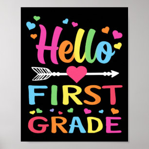 Poster Bonjour 1ère année Byck à l'école Enseignant de pr