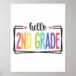 Poster Bonjour 2e année Premier jour d'école Bienvenue Ck