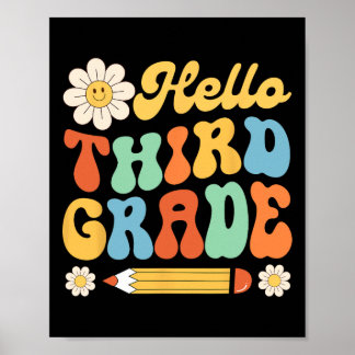 Poster Bonjour 3e année Byck to School Teachers Enfants