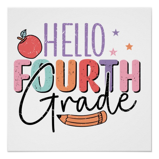 Poster Bonjour 4e année de retour à l'école (Devant)
