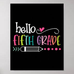 Poster Bonjour 5ème GRADE Fun 5ème GRADE Retour à l'école