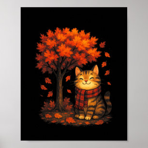 Poster Bonjour Automne Action de grâce Chute Chat Hommes