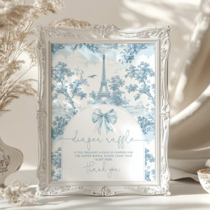 Poster Bonjour bebe Toile de Jouy Tirage au sort couche