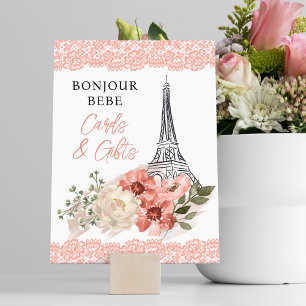 Poster Bonjour Bebe Tour Eiffel Baby shower Paris