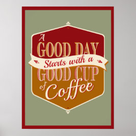 Poster Bonjour, Bon Café