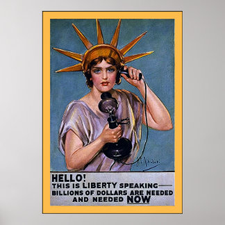 Poster Bonjour ! C'est Liberty~Vintage Première Guerre mo