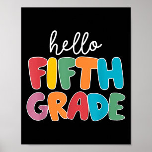 Poster Bonjour Cinquième Année Retour À L'École Pour Les 