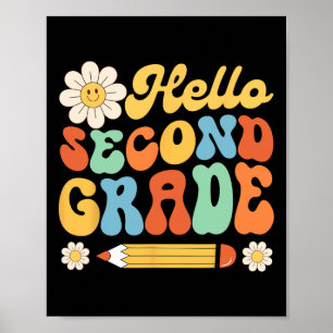Poster Bonjour deuxième 2e année Byck à l'école enseignan