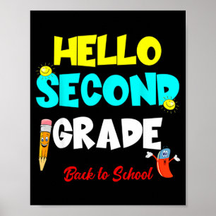 Poster Bonjour deuxième année de retour à l'école premier