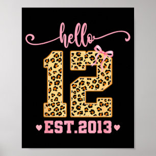 Poster Bonjour Douze Établie 2013 12e Anniversaire Coquet