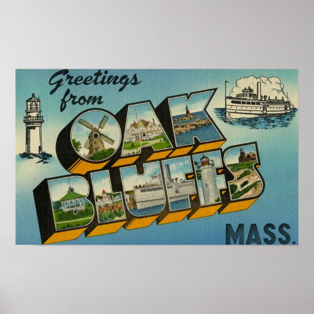 Poster Bonjour du Massachusetts Oak Bluffs (Devant)