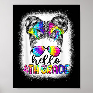 Poster Bonjour Fille de 4e année chignon désordonné Crava