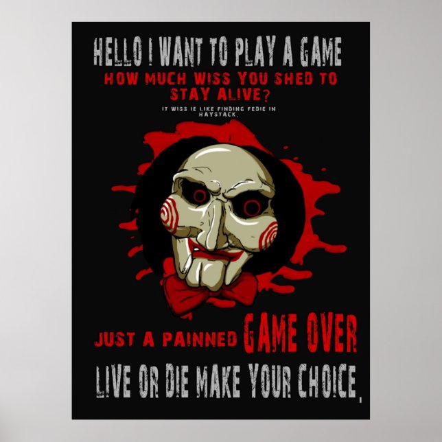 Poster Bonjour je veux jouer à un jeu (Devant)