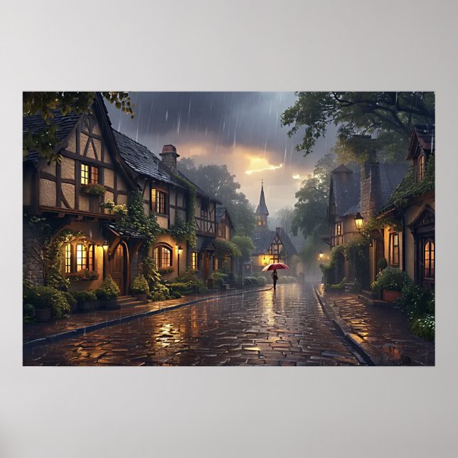 Poster Bonjour jour de pluie (Devant)