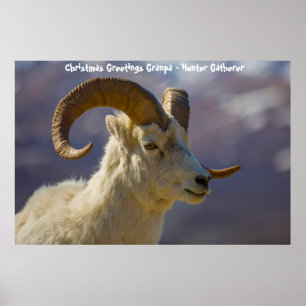 Poster Bonjour Noël Grand-père Hunter Gatherer