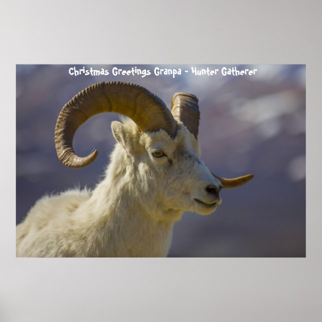Poster Bonjour Noël Grand-père Hunter Gatherer (Devant)