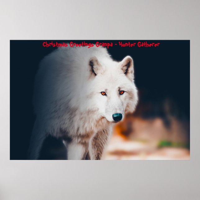 Poster Bonjour Noël Grand-père Hunter Gatherer (Devant)