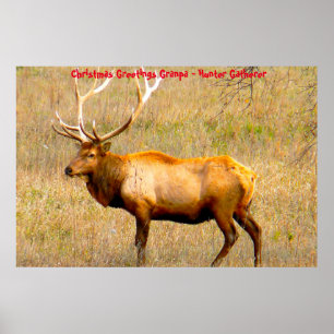 Poster Bonjour Noël Grand-père Hunter Gatherer