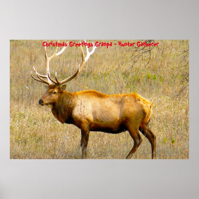 Poster Bonjour Noël Grand-père Hunter Gatherer (Devant)