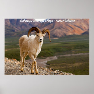 Poster Bonjour Noël Grand-père Hunter Gatherer