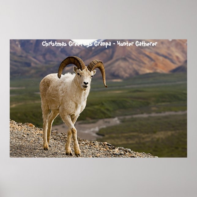 Poster Bonjour Noël Grand-père Hunter Gatherer (Devant)