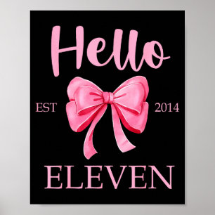 Poster Bonjour onze est 2014 Rose Coquette Joyeux 11e ann