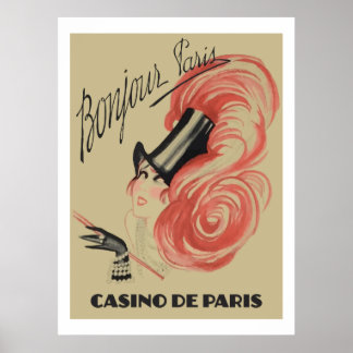 Poster Bonjour Paris ("Casino de Paris" annonces vintage)