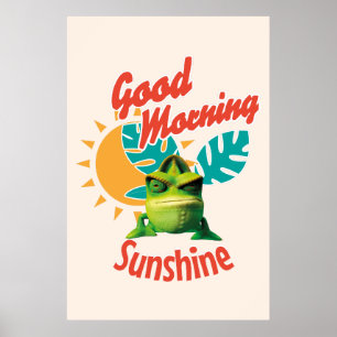 Poster Bonjour Soleil Lézard Drôle