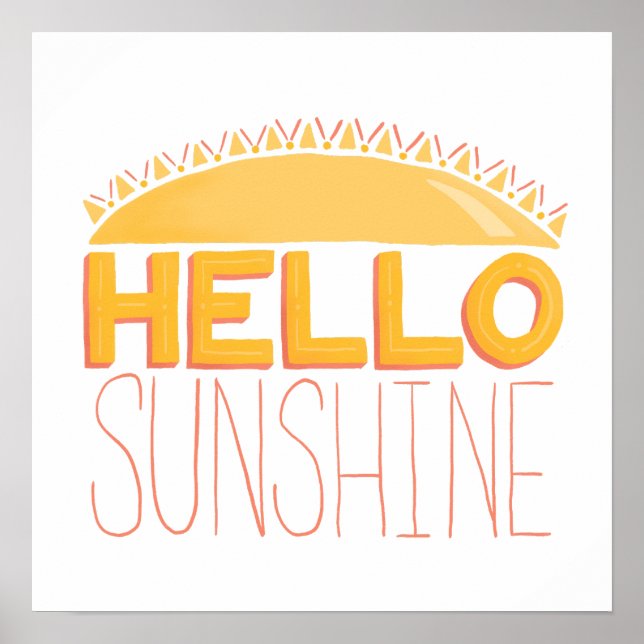 Poster Bonjour Sunshine Hand Letters (Devant)