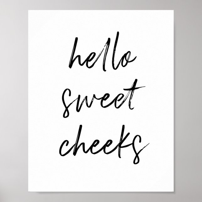 Poster Bonjour Sweek Cheek Funny Toilettes Salle de bain (Devant)