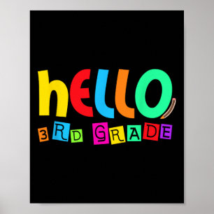 Poster Bonjour troisième 3e année de retour à l'école pou