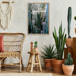 Poster Bonne ambiance   Été rétro tendance Désert Cactus