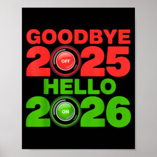Poster Bonne année 2026 Au revoir 2025 Bonjour 2026