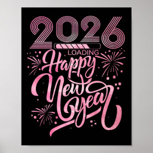Poster Bonne année 2026 Chargement Fireworks Premium
