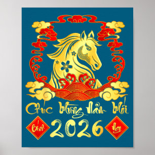 Poster Bonne année 2026 Tét Nouvel An lunaire vietnamien