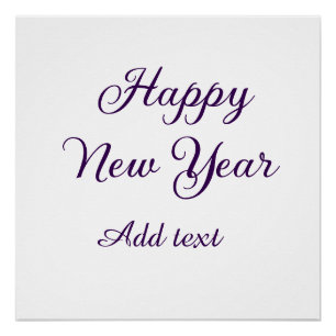 Poster Bonne année calligraphie violette simple minimalis