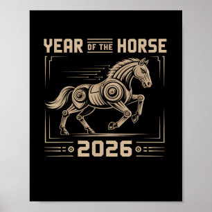 Poster Bonne Année Chinoise Du Cheval 2026 Lunar Zod