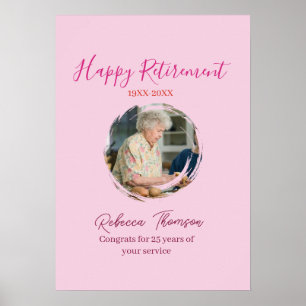 Poster Bonne année de retraite nom cercle photo retraité