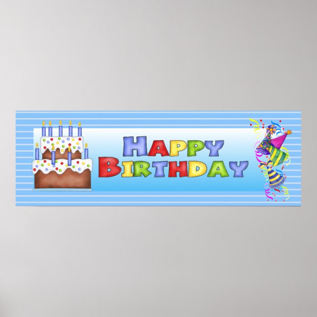 Poster Bonne bannière d'anniversaire (Devant)