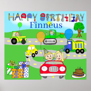 Poster Bonne bannière d'anniversaire, Anniversaire du gar