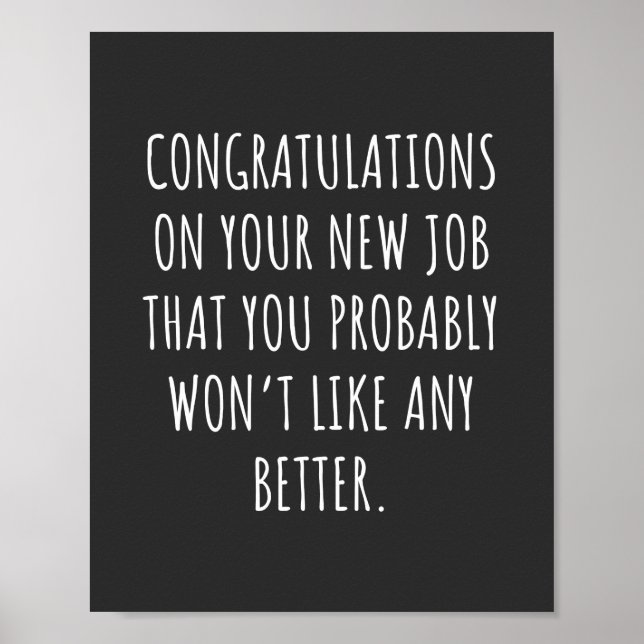 Poster Bonne chance pour le nouveau poste (Devant)