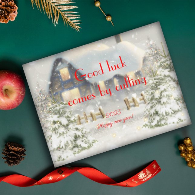 Poster Bonne chance vient en découpant l'affiche du nouve (Créateur téléchargé)